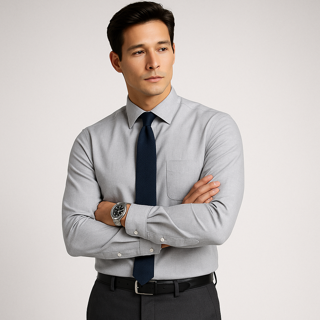 Camisa Cobalto Gris — Oxford
