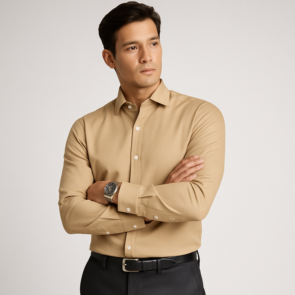 Camisa Umbral Camel — Oxford