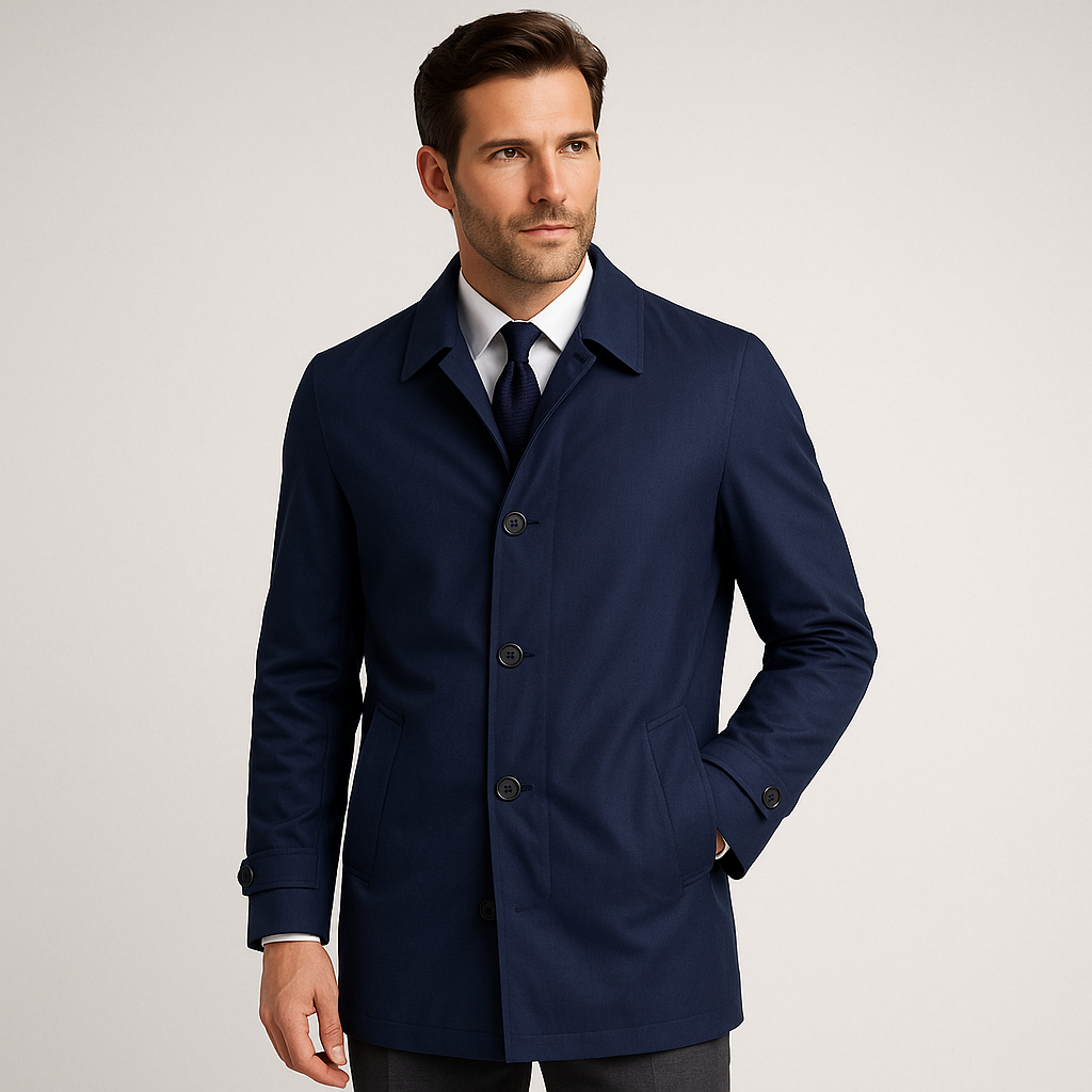 Trench Trama Azul Marino
